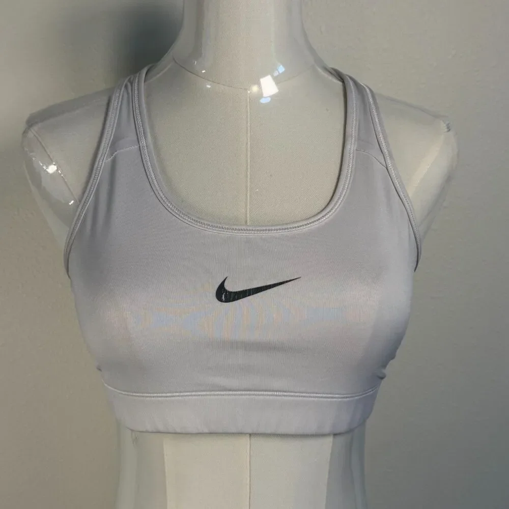 Nike Dri-FIT Sports Bra Women's Small Gray Racerback Medium Support